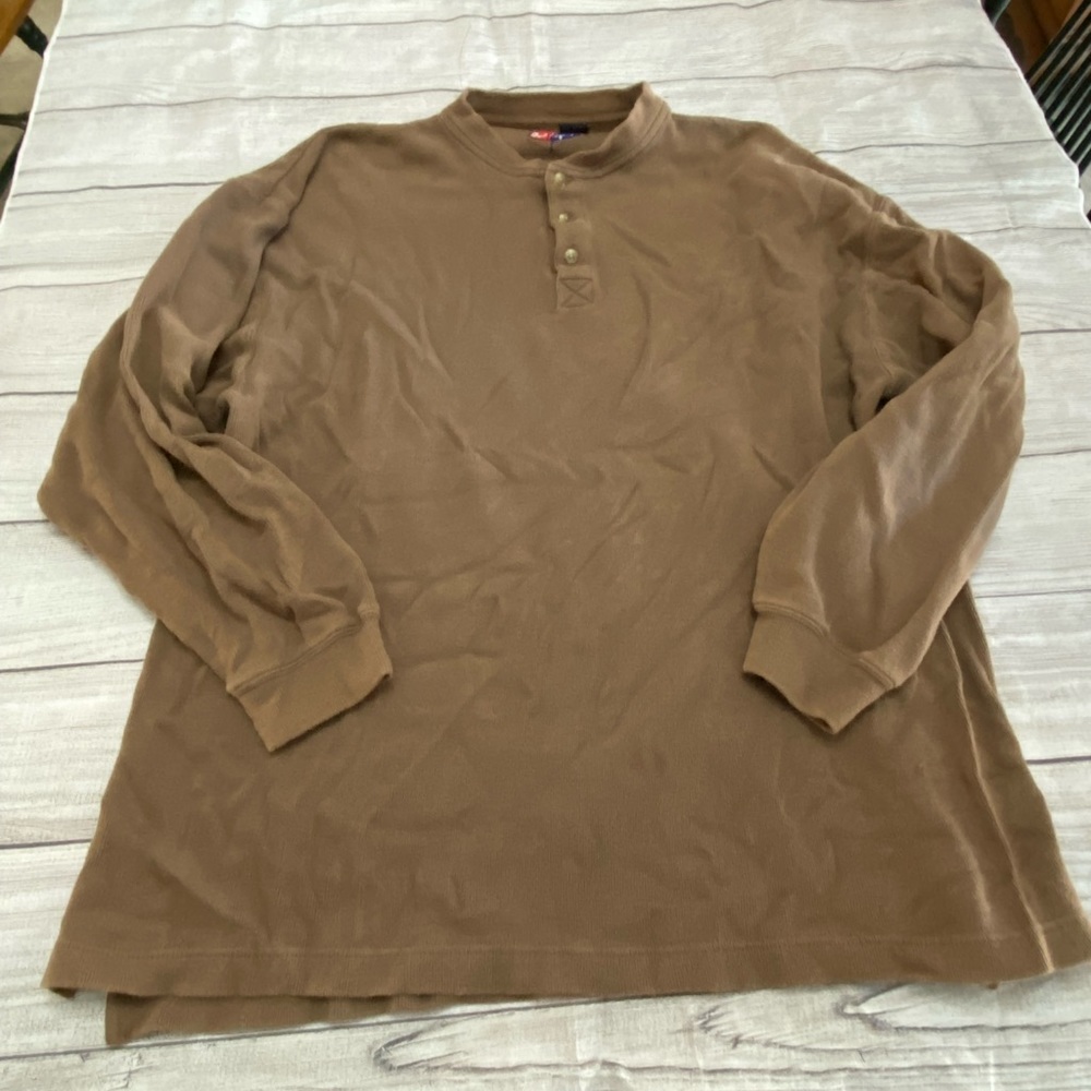 Reel Legends Mens Size L Long Sleeve Sweater Shirt Brown.